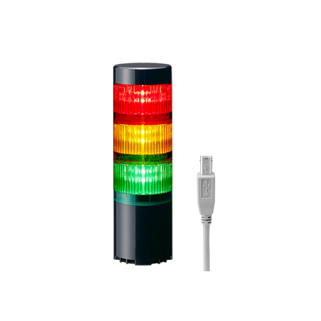 LR6-3USBK RYG-turn de lumină cu interfață USB LR6 negru-USB