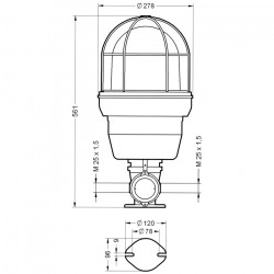 Ex0100STF15JAMB1224D Sygnalizator świetlny Ex