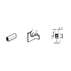 Self-locking edge protection, PVC 70 ± 5 shore a black 1010-03-01