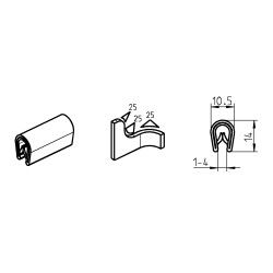 Self-locking edge protection, PVC 70 ± 5 shore a black 1010-01