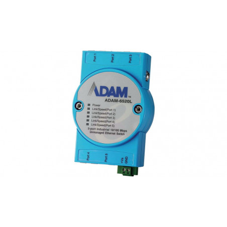 Adam-6520L, 5-Port 10/100 MB / s Neleistinis jungiklis