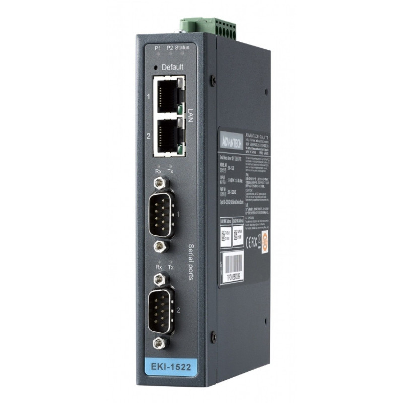 EKI-1522, 2-портовый серийный сервер RS-232/422/485