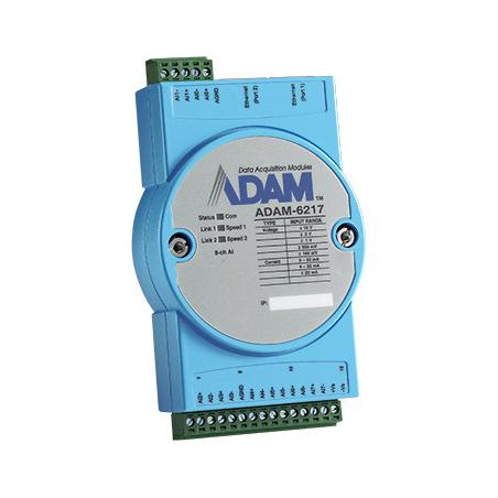 ADAM-6217-B, moduł obwodu, 8-CH izolowane wejście analogowe Modbus Moduł TCP