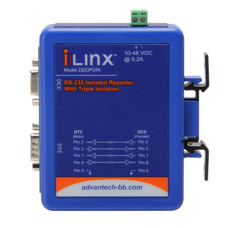 BB-232OPDRI, moduł obwodu, potrójne odizolowane RS-232 Repeater szyny DIN