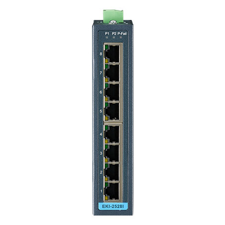 EKI-2528i-BE, 8-Port Unmanaged Ind. Ethernet jungiklis, platus temp.