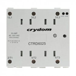 Three phase semiconductor relays with radiator for DIN bus