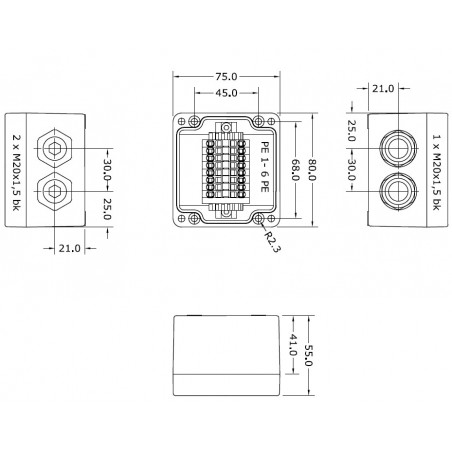 207314 ex, 80x75x55 box, 2 + 0 (2)
