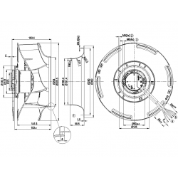 R3G310-RB01-03 radialinis ventiliatorius