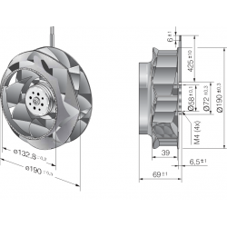 RER 190-39 / 14 / 2TDMLO Radial fan