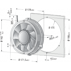 DV 6318 / 2TDH4P компактный диагональный вентилятор