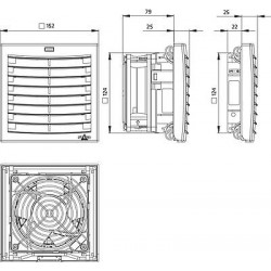 Вентилятори з фільтром PLUS FPI / FPO 018 | do 97 M³/H (124 X 124 MM)H (92 X 92 MM)