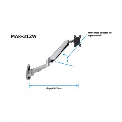 Wall mount monitor arm – MAR series