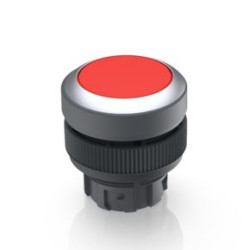 RAFIX 22 QR Red round button, silver collar, fixed