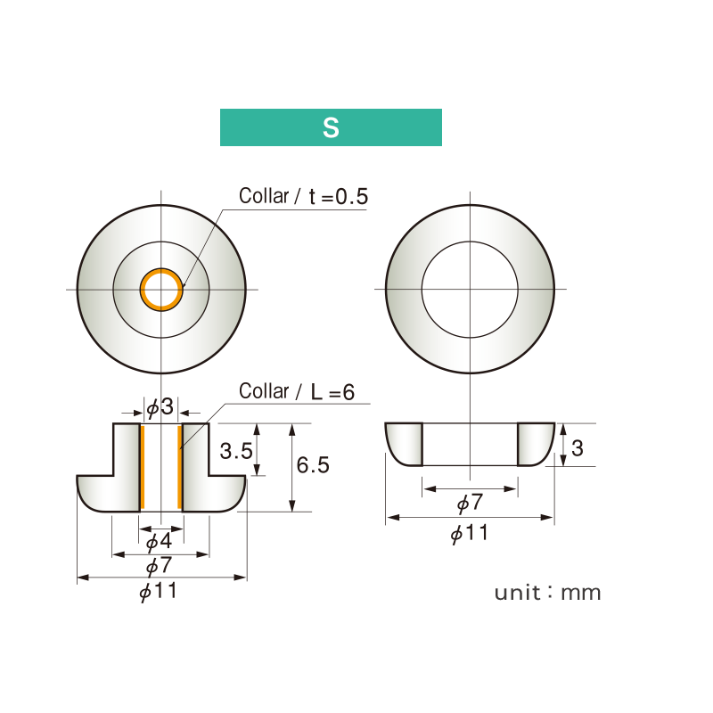 Gel Bush S-6 insulator