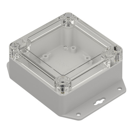 ZP90.90.45UJp TM PC PLASTIC HOUSING ZP90.90.45 LIGHT BOTTOM WITH EARS - CLEAR TOP WITH BRASS