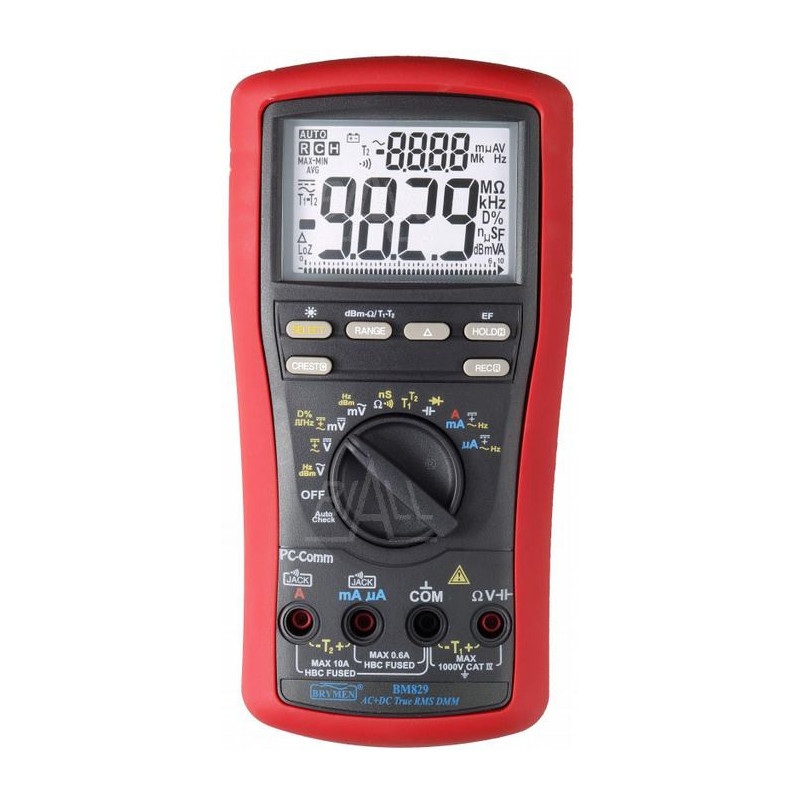 BM829S Multimeter TRM (AC + DC), T1, T2, LCD dublu, USB BM829S Multimeter TRM (AC + DC), T1, T2, LCD dublu, USB
