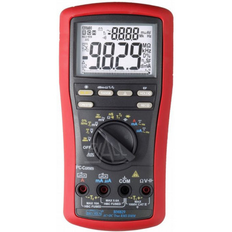 BM829s Multiméter TRMS (AC+DC), T1, T2, kettős LCD, USB