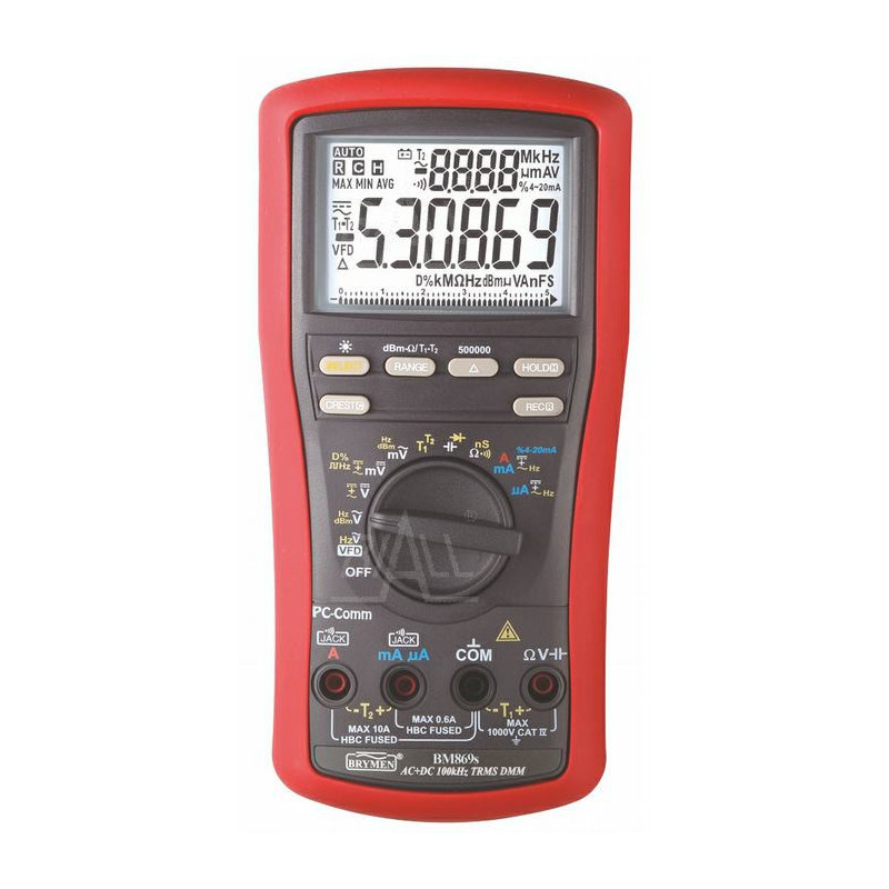 BM869S Mulimeter TRMS VFD% 4 ~ 20mA, DBM, T1 / 2, USB BM869S Mulimeter TRMS VFD% 4 ~ 20mA, DBM, T1 / 2, USB