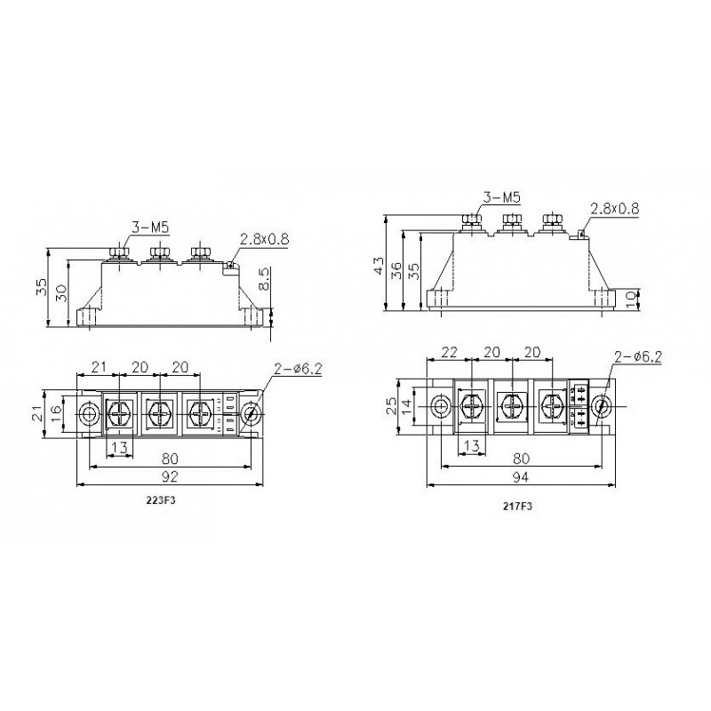 MTC110-12-223F3 Thyristor Module