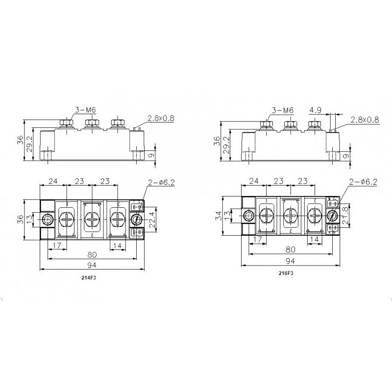 MTC135-12-216F3 Thyristor Module