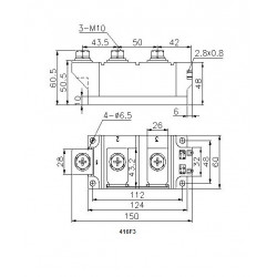 MTC570-12-416F3 Thyristor Module