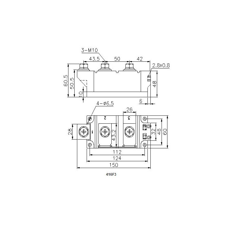 MTC570-12-416F3 Thyristor Module