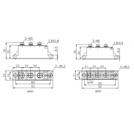 Modul mfc26-12-223f3 tyristorový / diodový modul