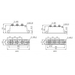 Modulul MFC70-16-223F3 Thyristor / Diodă Modulul MFC70-16-223F3 Thyristor / Diodă