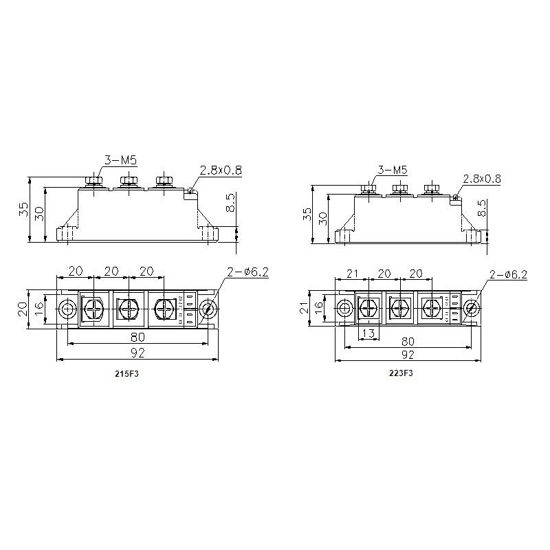 Modulul MFC70-16-223F3 Thyristor / Diodă Modulul MFC70-16-223F3 Thyristor / Diodă