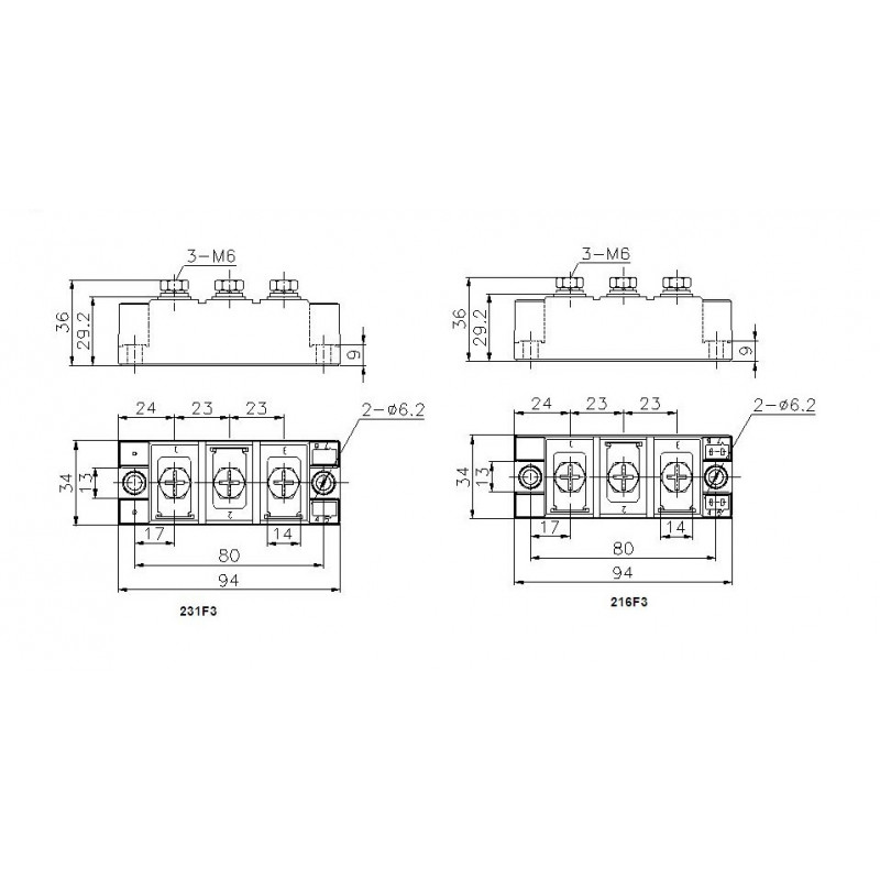MDC182-12-216F3 Diode Module MDC182-12-216F3 Diode Module