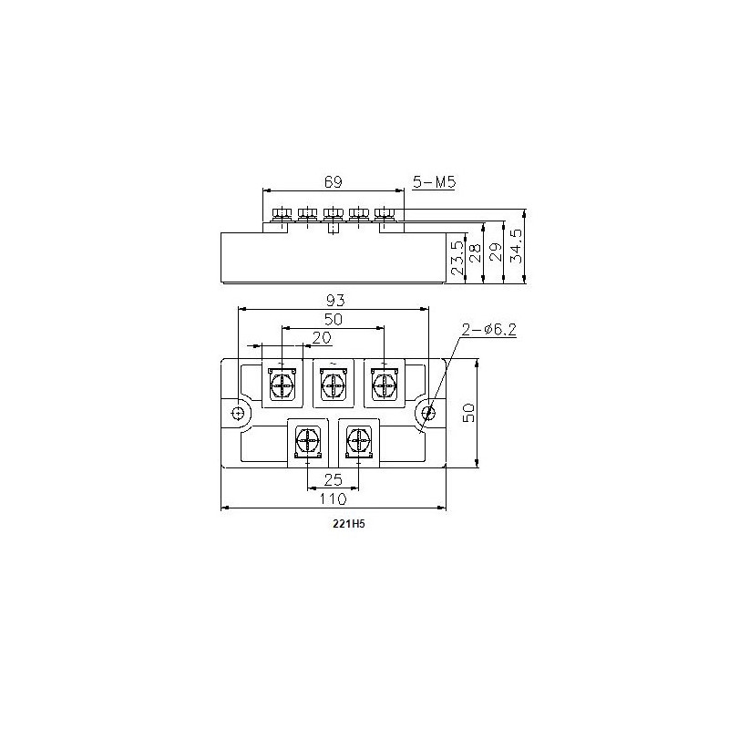 MDS150-16-221H5 Rectifier de pod MDS150-16-221H5 Rectifier de pod
