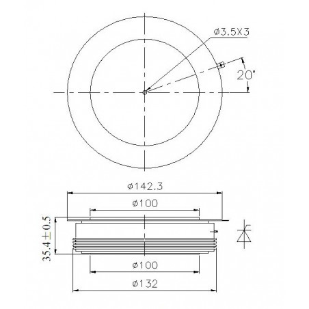 H100KPR-35-60 Tirisztor PCT