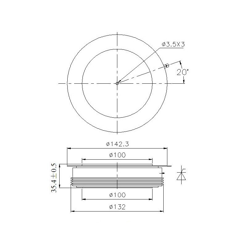 H100KPR-35-65 Tirisztor PCT