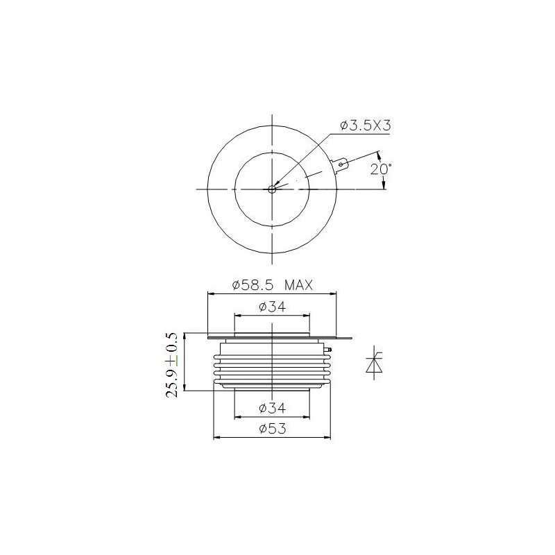 Y38KPA-15-04 Tirisztor PCT Y38KPA-15-04 Tirisztor PCT