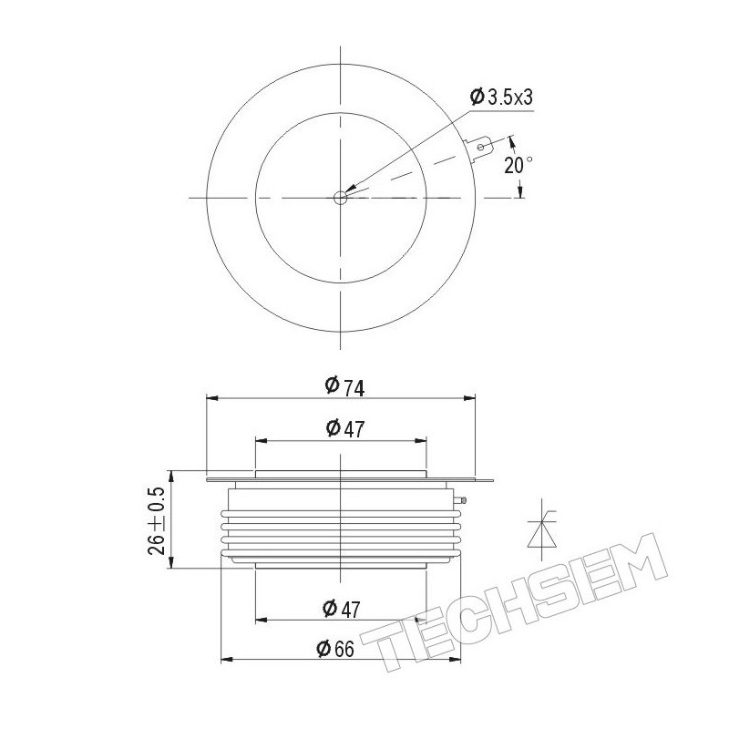 Y50KKE-13-16 Tyrystor rapid Y50KKE-13-16 Tyrystor rapid