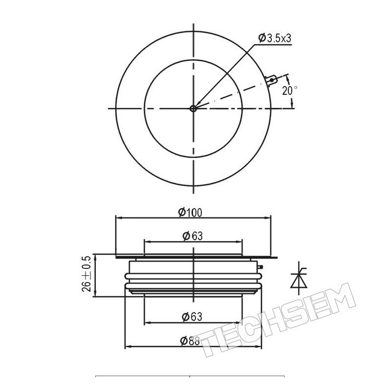 Y65KKE-20-18 Tyrystor rapid Y65KKE-20-18 Tyrystor rapid