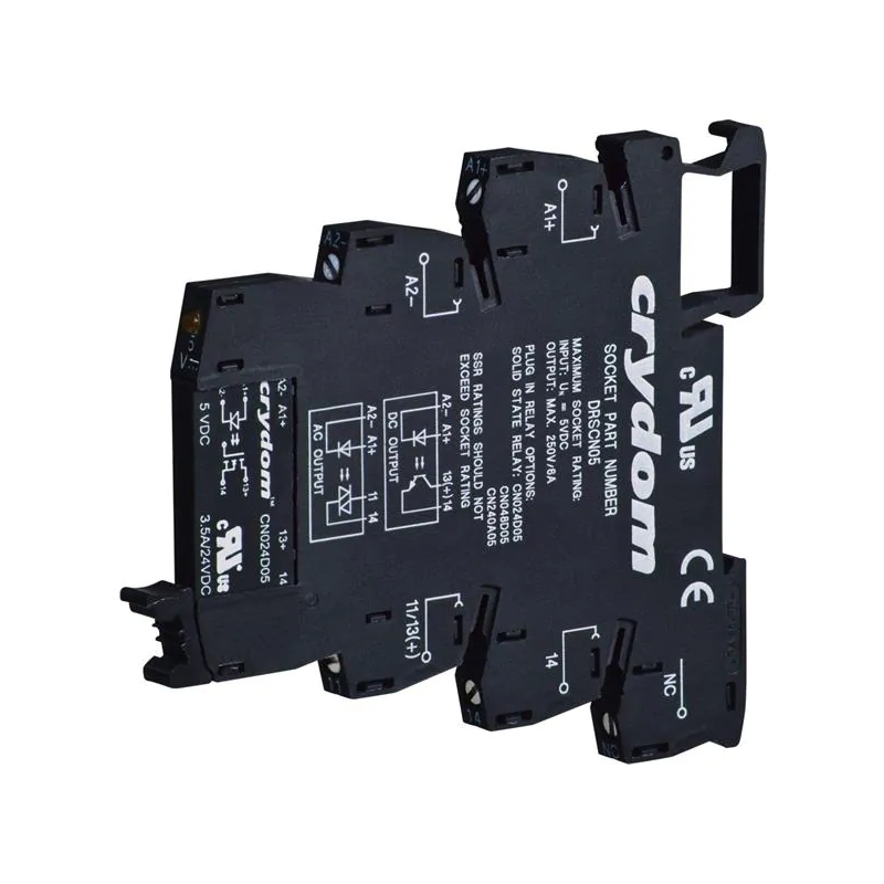 Semiconductor AC and DC relays with interface for DIN bus