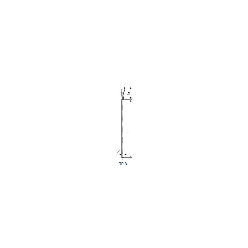 Sensor de temperatura de capa termoeléctrica con extremos libres. Tipo: TP 3