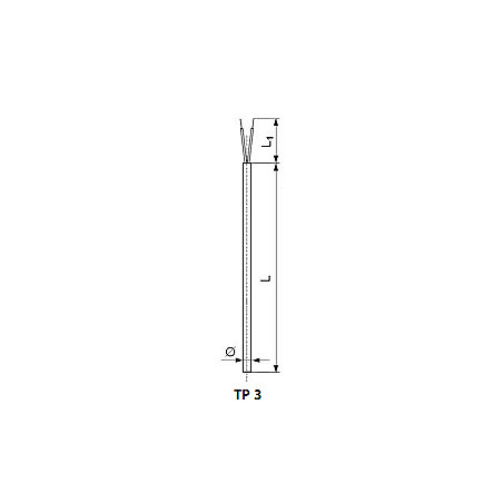 Sensor de temperatura de capa termoeléctrica con extremos libres. Tipo: TP 3
