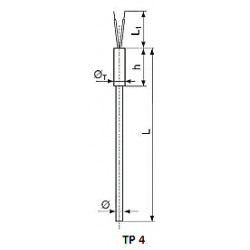 Sensor de temperatura de capa termoeléctrica con manga. Tipo: TP 4