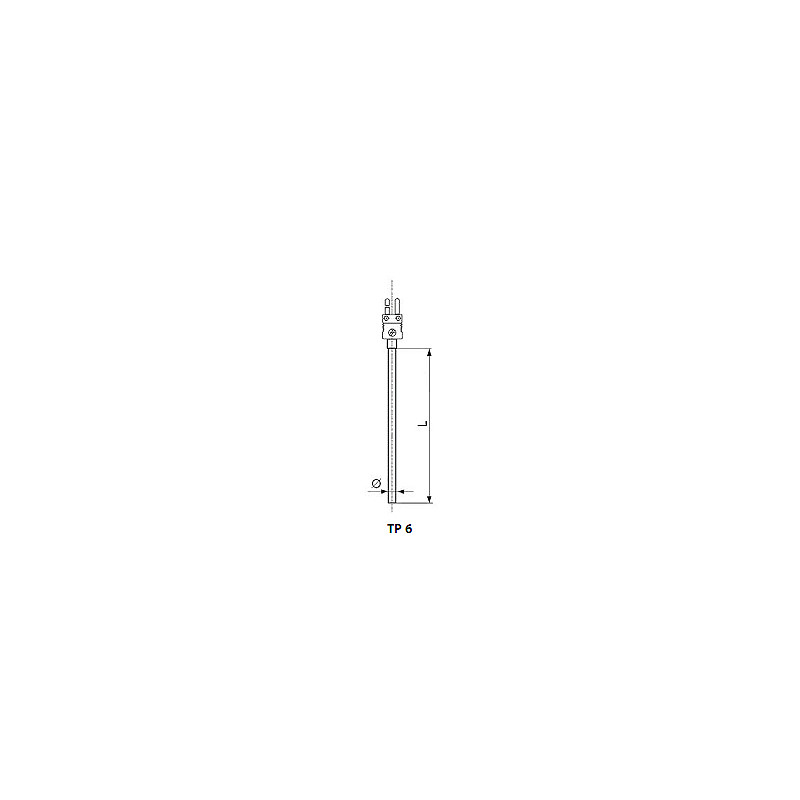 Sensor de temperatura de capa termoeléctrica con enchufe. Tipo: TP 6