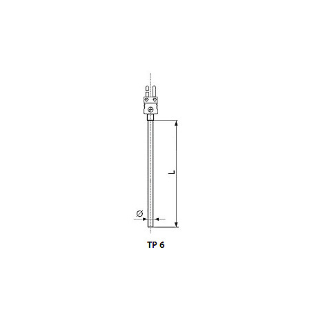 Thermoelectric temperature jacket sensor with plug. Type: tp6