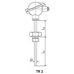 Resistant temperature sensor with screw thread and replaceable measurement insert. Type tr2