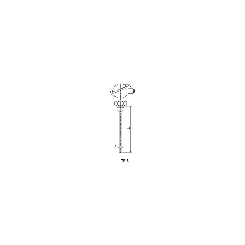 Resistant temperature sensor with screw thread and replaceable measurement insert. Type tr3