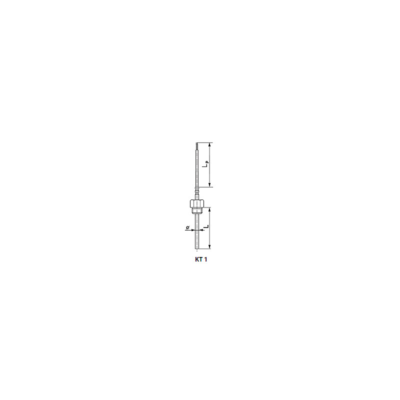 Sensor termoeléctrico o de temperatura resistiva. Tipo: KT1