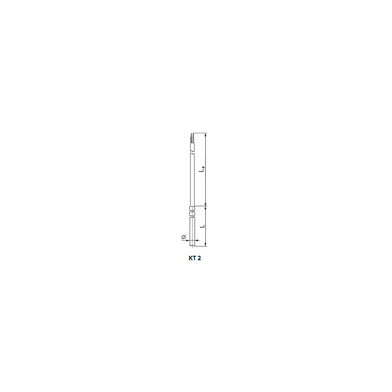 Sensor termoeléctrico o de temperatura resistiva. Tipo: KT2