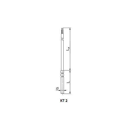 Thermoelectric or resistant temperature sensor. Type kt2