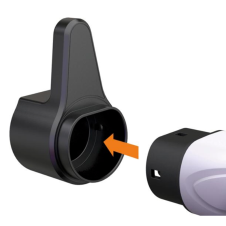 Type 2 plug holder with cable hook, plastic, black MEVH01NHANDLE