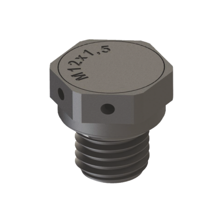 Ventilációs csavar, M12, PA6, 300 l/h, hosszú, világosszürke