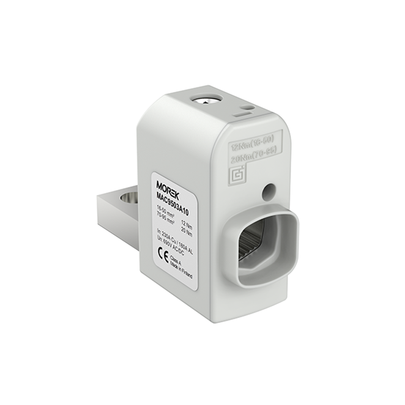 SR95SBM 1xAl/Cu 16-95mm²690V zacisk aparatowy izolowany, podłączenie śrubowe, z gniazdem pomiarowym SR95SBM 1xAl/Cu 16-95mm²690V zacisk aparatowy izolowany, podłączenie śrubowe, z gniazdem pomiarowym